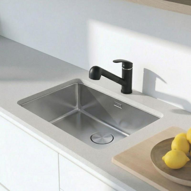 Graniteland Rhea Bateria Kuchenna Czarna z Wyciąganą Wylewką i Ręcznym Prysznicem o Podwójnej Funkcji 1208970711