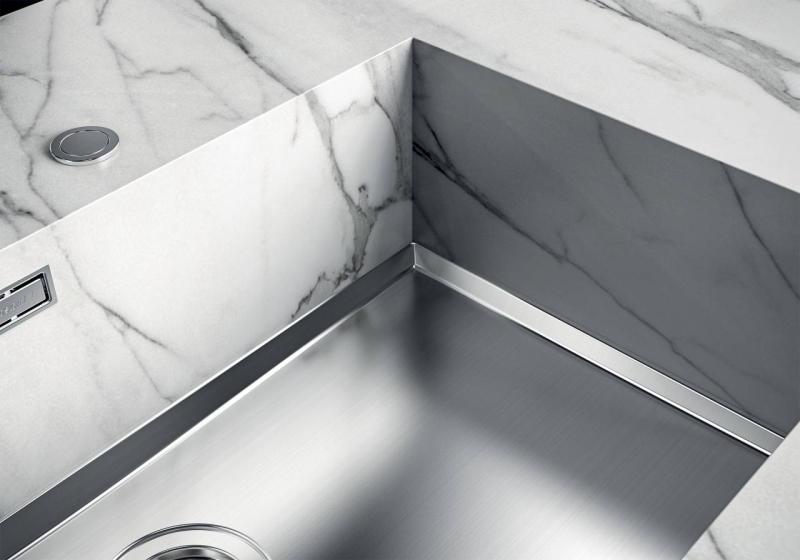 Foster Phantom Base RVS Płyta Dolna Zlewozmywak Blatowy 40x40cm do Zabudowy w Ceramice, Kamieniu Naturalnym i Powierzchniach Litych grubość 20mm 1208970718