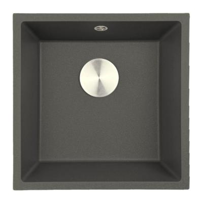 GraniteMy Universal Granit Szary, ciemny Zlew 40x40 cm Montaż nawierzchniowy, podtynkowy i równy z korkiem ze stali nierdzewnej 1208970742