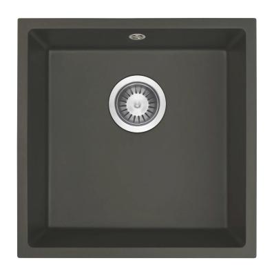 GraniteMy Universal Granit Szary, ciemny Zlew 40x40 cm Montaż nawierzchniowy, podtynkowy i równy z korkiem ze stali nierdzewnej 1208970742