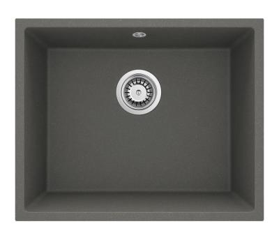 GraniteMy Universal Granit Szary, ciemny Zlew 50x40 cm Montaż nawierzchniowy, podtynkowy i płaski z korkiem ze stali nierdzewnej 1208970744