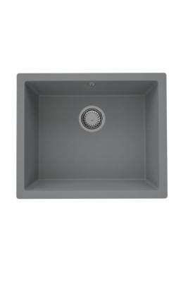 GraniteMy Universal Granit Szary, ciemny Zlew 50x40 cm Montaż nawierzchniowy, podtynkowy i płaski z korkiem ze stali nierdzewnej 1208970744