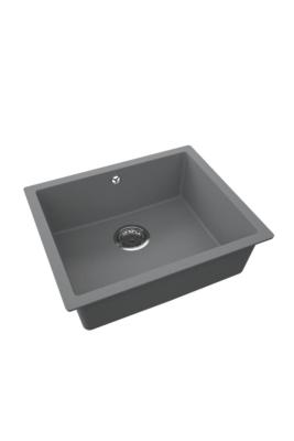 GraniteMy Universal Granit Szary, ciemny Zlew 50x40 cm Montaż nawierzchniowy, podtynkowy i płaski z korkiem ze stali nierdzewnej 1208970744