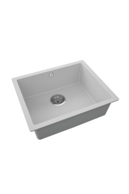 GraniteMy Universal Granitowy Szary Zlew 50x40 cm, Montaż na Wierzchu, Montaż na Spodzie i Montaż Płaski z Wtyczką ze Stali Nierdzewnej 1208970745