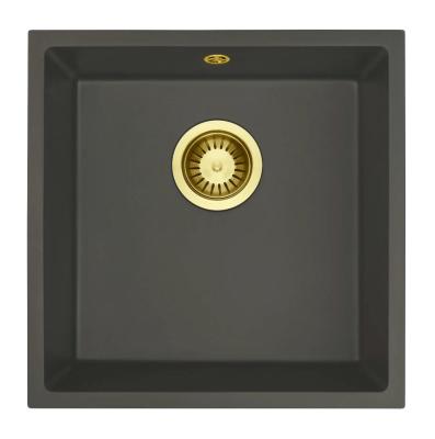 GraniteMy Universal Granit Szary, ciemny Zlew 40x40 cm Montaż powierzchniowy, podtynkowy i równy z Złotym Korkiem 1208970748