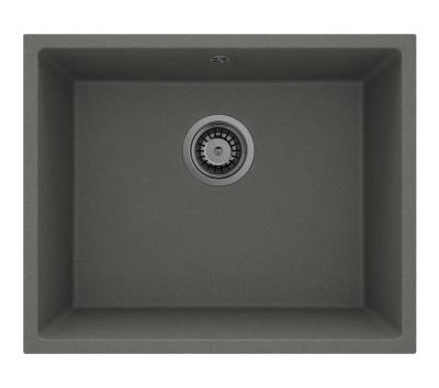 GraniteMy Universal Granit Szary, ciemny Zlew 50x40 cm Montaż powierzchniowy, podtynkowy i płaski z metalową zatyczką Gun metal 1208970754