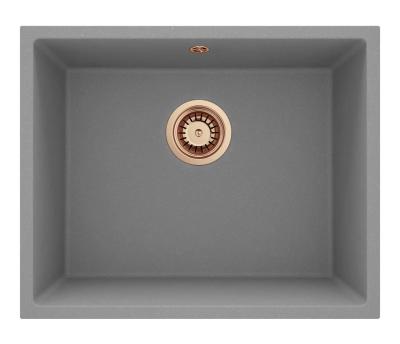 GraniteMy Universal Granitowy Szary Zlew 50x40 cm Do Montażu na Wierzchu, Pod Blatem i Równo z Blatem z Miedzianą Wtyczką 1208970761