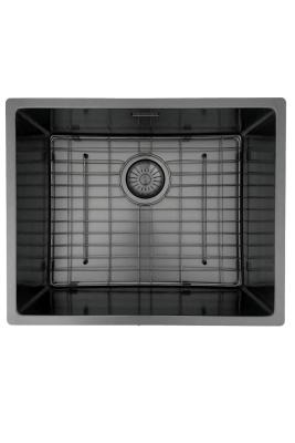 Pure.Sink Prestige Zestaw kombinacyjny Gun metal zlew 50x40 cm z Gun metal kranem kuchennym 1208970763