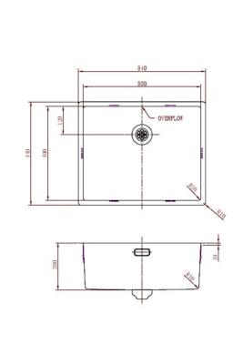 Pure.Sink Prestige Zestaw kombinacyjny Złoty zlew 50x40 cm z Złotym Kranem Kuchennym 1208970764