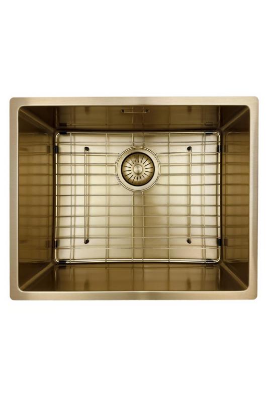 Pure.Sink Prestige Zestaw kombinacyjny Złoty zlew 50x40 cm z Złotym Kranem Kuchennym 1208970764
