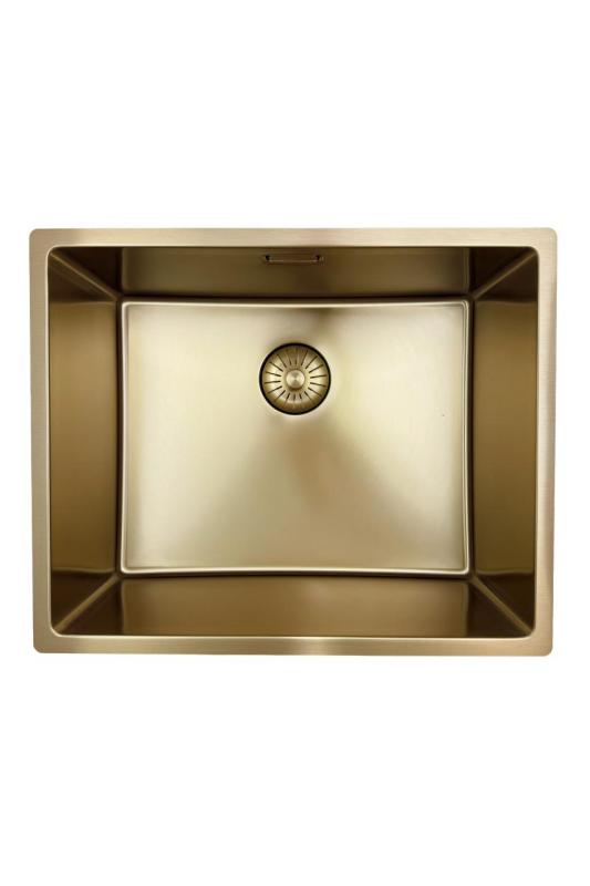 Pure.Sink Prestige Zestaw kombinacyjny Złoty zlew 50x40 cm z Złotym Kranem Kuchennym 1208970764