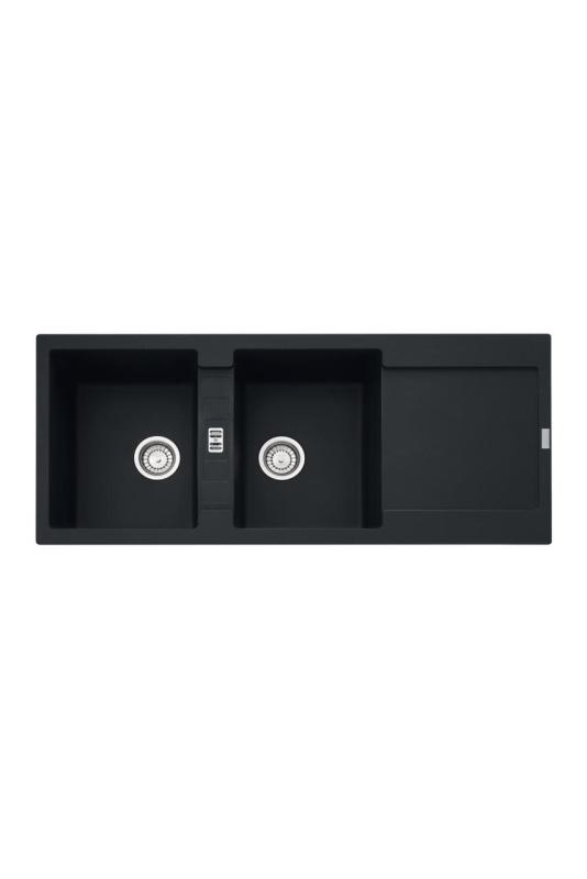 Franke Maris MRG 621 Fragranite Mat Czarny Podwójna Zlew 116 x 50 cm Montaż z Obszarem Odpływowym 114.0628.970
