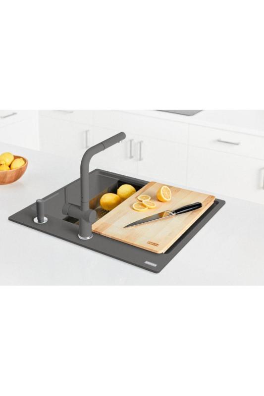 Franke Maris MRG 610-60 Care Fragranite Stone szary płytki zlew dla osób niepełnosprawnych 635 x 559 mm Montaż z otworem na kran 114.0729.486