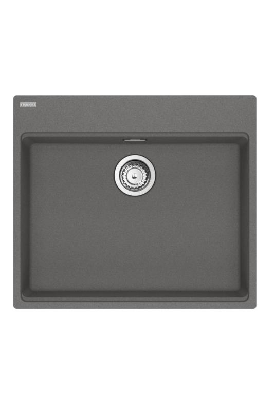 Franke Maris MRG 610-60 Care Fragranite Stone szary płytki zlew dla osób niepełnosprawnych 635 x 559 mm Montaż z otworem na kran 114.0729.486