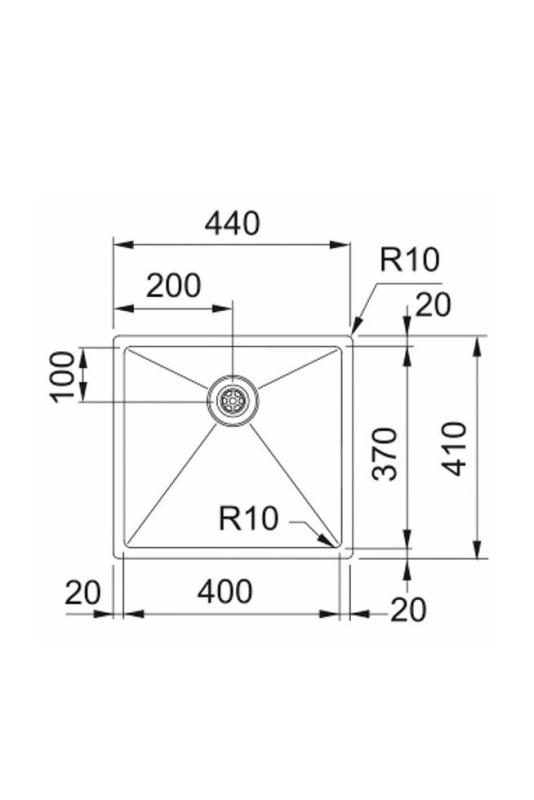 Franke Bolero Plus New R10 B2X 210-40-37 RVS Zlewozmywak płaski, podbudowa i nadbudowa 40x37 cm 127.0730.522