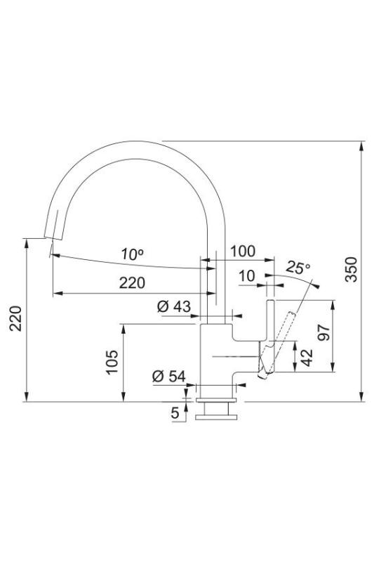 Franke Lina XL Beżowy Kran Kuchenny z Obrotowym Wylewem 115.0626.025