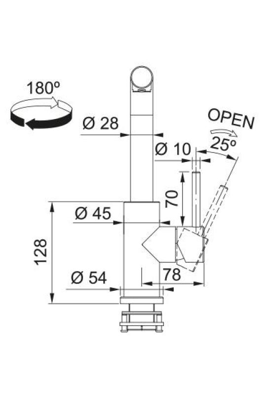 Franke Smart Glenda Kran Kuchenny Obrotowy Wylewka Nierdzewna 115.0706.985