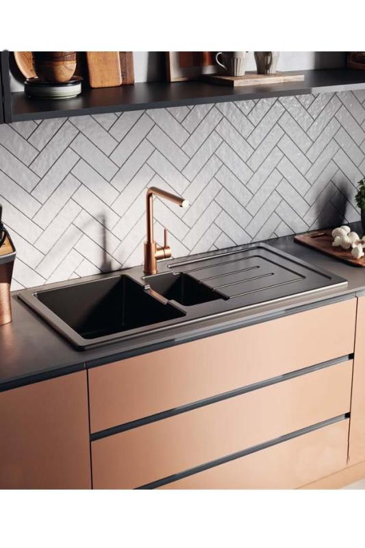 Ausmann Ceramic Sylva 1,5 Biały Ceramiczny Zlew z Obszarem Odpływowym 1000 x 500 mm 1208971126