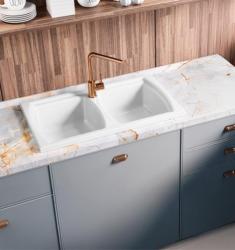 Ausmann Ceramic Crest Podwójny Ceramiczny Biały Zlew 860 x 500 mm 1208971133