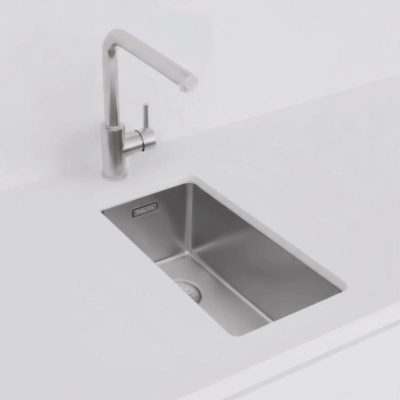 Pure.Sink Exclusivo mały zlewozmywak ze stali nierdzewnej 18x40 cm, promień 10mm, montaż podblatowy, równoległy i nadblatowy PEX1840-02