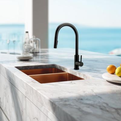 Pure.Sink Prestige Podwójny miedziany zlew 70x40cm promień 10mm, montaż podblatowy, równoległy i nakładany PPG343440-62