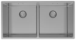 Pure.Sink Prestige Podwójny zlew ze stali nierdzewnej 82x40 cm, promień 10 mm, do montażu pod, płaskiego i górnego PPG404040-02