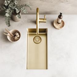 Pure.Sink Exclusivo mała złota zlewozmywak 18x40 cm promień 10mm podbudowa, montaż płaski i nadbudowa PEX1840-60
