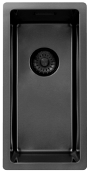 Pure.Sink Exclusivo Gun metal mały zlew 18x40 cm promień 10mm podbudowa, montaż płaski i nadbudowa PEX1840-61