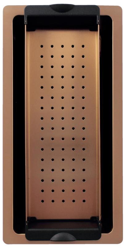 Pure.Sink Exclusivo mała miedziana zlewka 18x40 cm promień 10mm, montaż podszafkowy, równoległy i montaż na wierzchu PEX1840-62