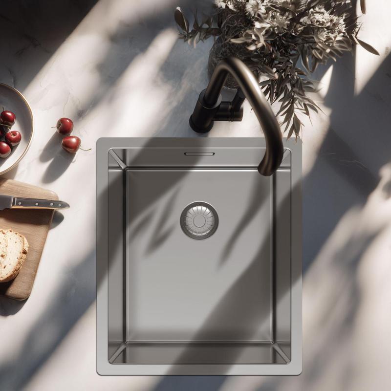 Pure.Sink Exclusivo RVS zlew 34x40 cm promień 10mm, montaż podblatowy, równoległy i nadblatowy PEX3440-02