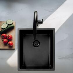 Pure.Sink Exclusivo Gun metal zlew 34x40 cm, promień 10mm, montaż podblatowy, równoległy i nadblatowy PEX3440-61