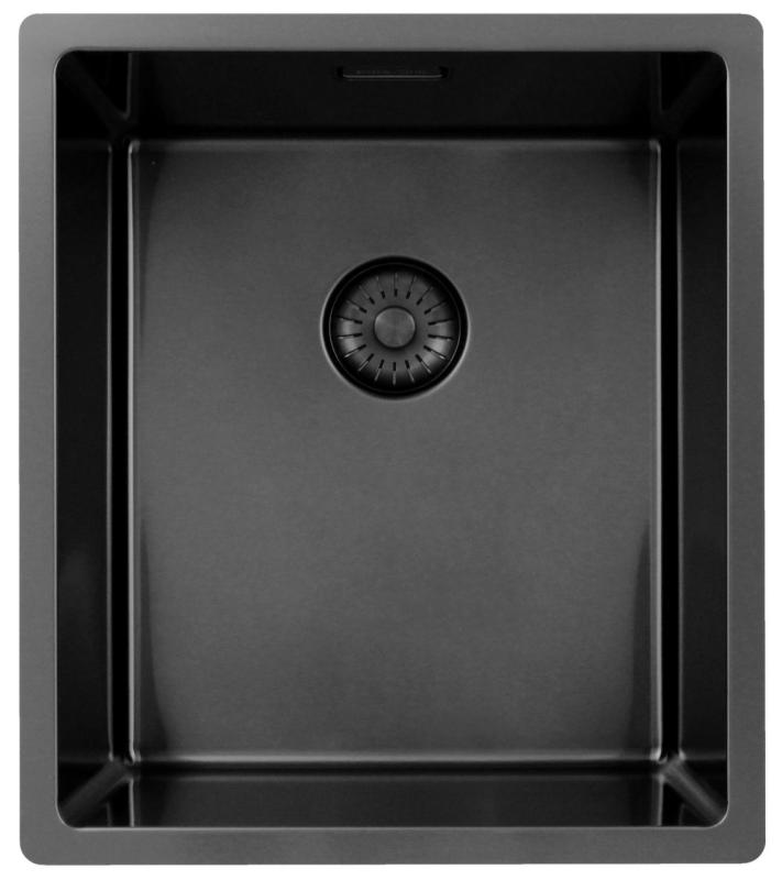 Pure.Sink Exclusivo Gun metal zlew 34x40 cm, promień 10mm, montaż podblatowy, równoległy i nadblatowy PEX3440-61