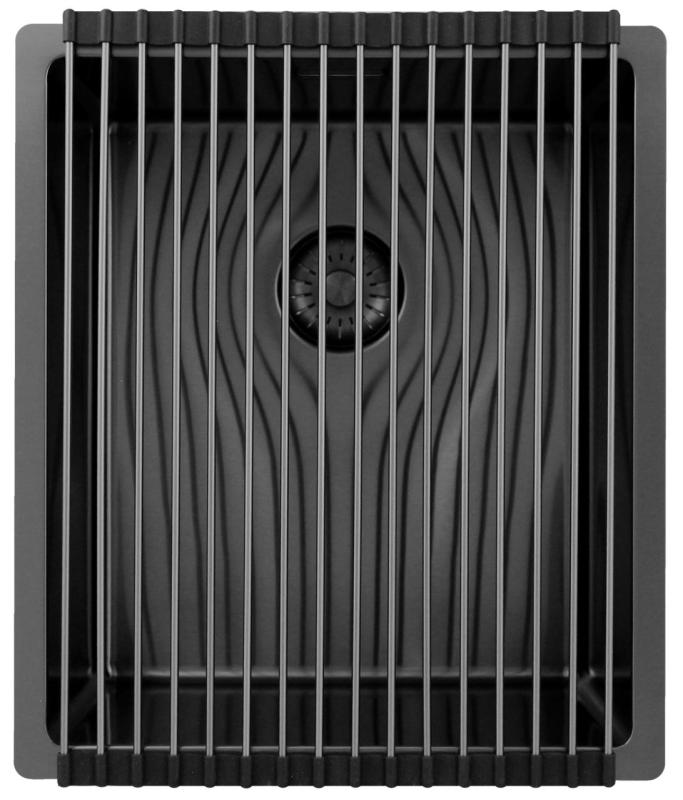 Pure.Sink Exclusivo Gun metal zlew 34x40 cm, promień 10mm, montaż podblatowy, równoległy i nadblatowy PEX3440-61