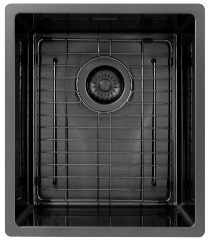 Pure.Sink Exclusivo Gun metal zlew 34x40 cm, promień 10mm, montaż podblatowy, równoległy i nadblatowy PEX3440-61