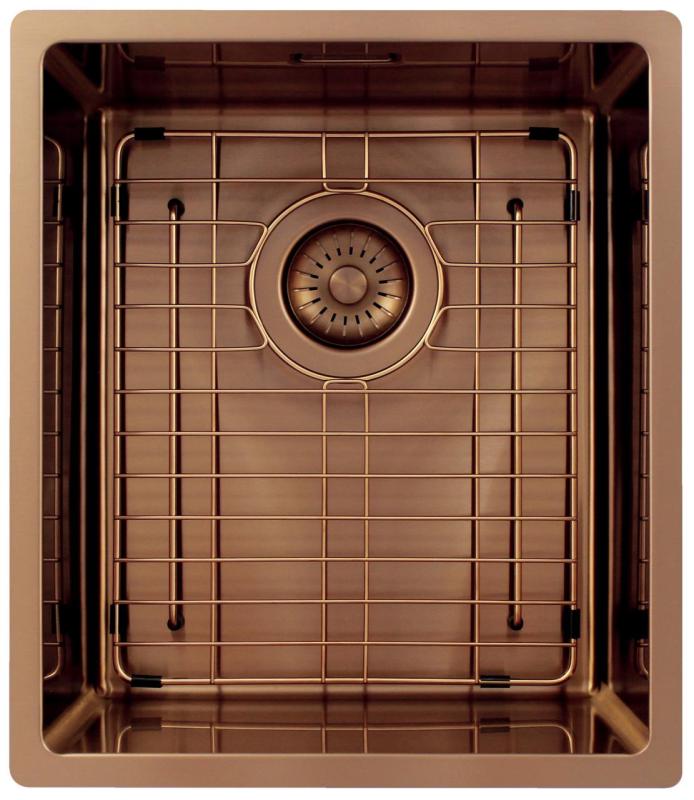 Pure.Sink Exclusivo Miedziany zlewozmywak 34x40 cm promień 10mm, montaż podblatowy, równoległy i nadblatowy PEX3440-62