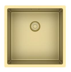 Pure.Sink Exclusivo Złoty zlew 40x40 cm promień 10mm podbudowa, montaż równoległy i nadbudowa PEX4040-60