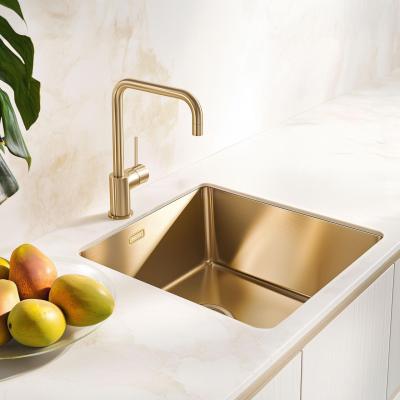 Pure.Sink Exclusivo Złoty zlew 40x40 cm promień 10mm podbudowa, montaż równoległy i nadbudowa PEX4040-60