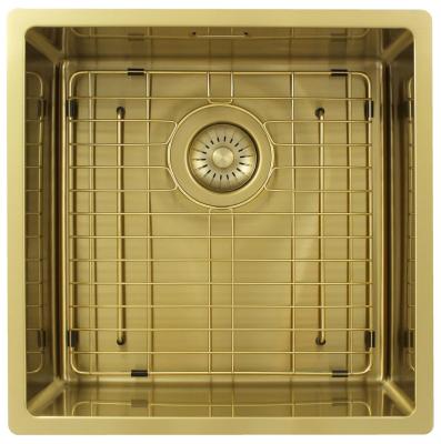Pure.Sink Exclusivo Złoty zlew 40x40 cm promień 10mm podbudowa, montaż równoległy i nadbudowa PEX4040-60