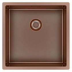 Pure.Sink Exclusivo Miedziany zlew 40x40 cm promień 10mm, montaż podblatowy, równoległy i nadblatowy PEX4040-62