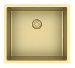 Pure.Sink Exclusivo Złoty zlew 45x40 cm, promień 10 mm, montaż podszafkowy, płaski i nadbudowa PEX4540-60