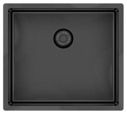 Pure.Sink Exclusivo Gun metal zlew 45x40 cm promień 10mm montaż podblatowy, montaż równy i montaż na wierzchu PEX4540-61