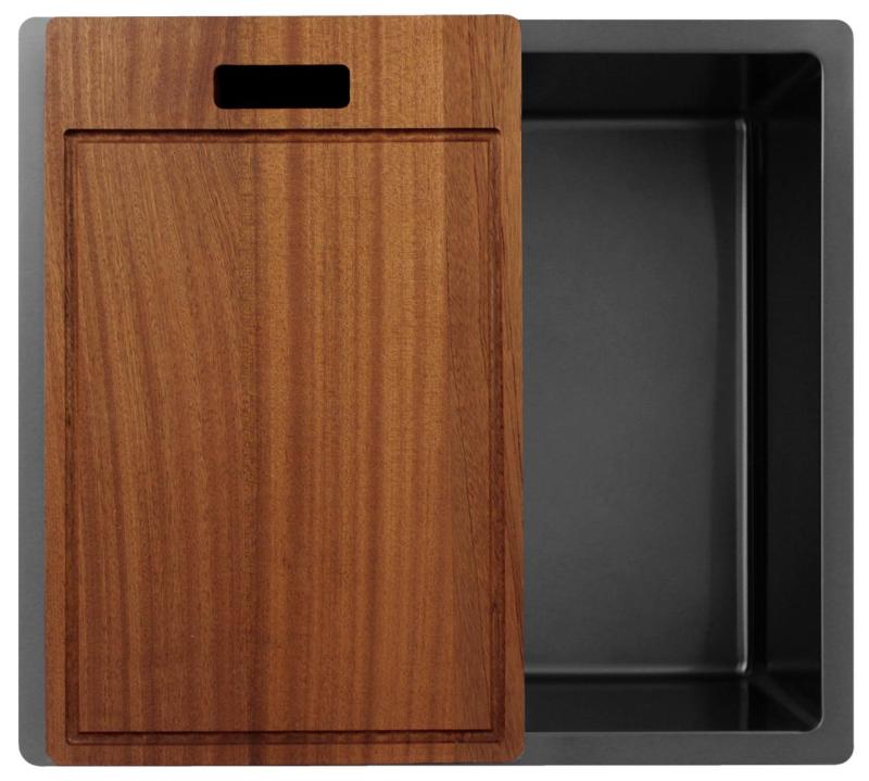 Pure.Sink Exclusivo Gun metal zlew 45x40 cm promień 10mm montaż podblatowy, montaż równy i montaż na wierzchu PEX4540-61