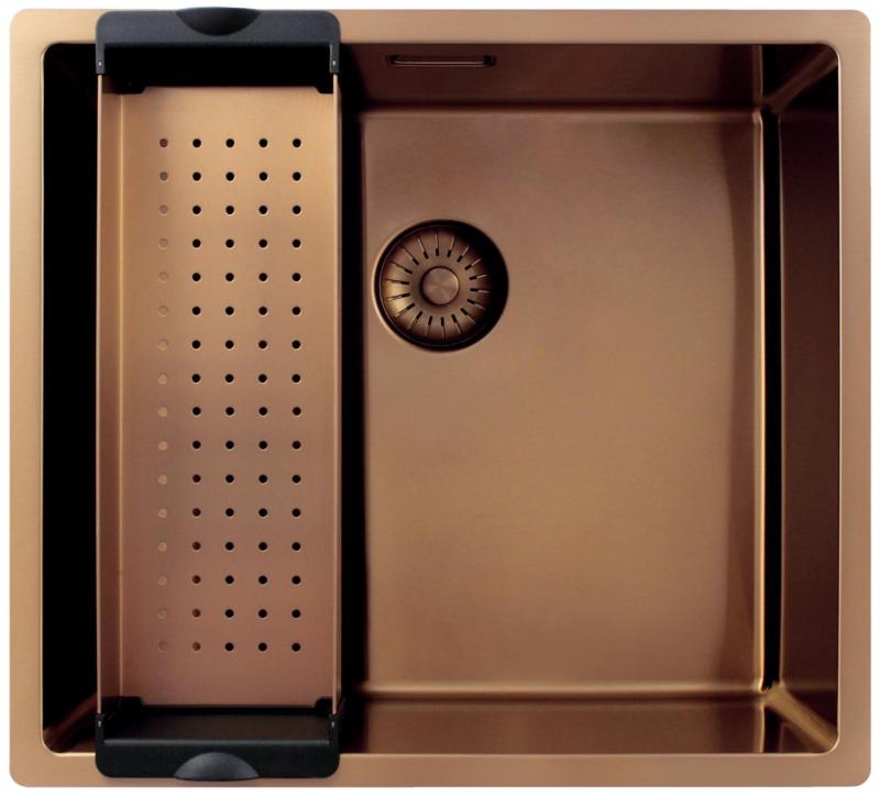 Pure.Sink Exclusivo Miedziany zlew 45x40 cm promień 10mm montaż podblatowy, równoległy i nadblatowy PEX4540-62