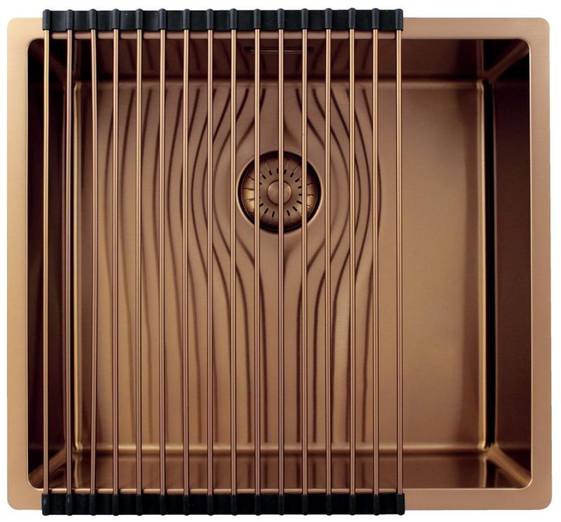 Pure.Sink Exclusivo Miedziany zlew 45x40 cm promień 10mm montaż podblatowy, równoległy i nadblatowy PEX4540-62