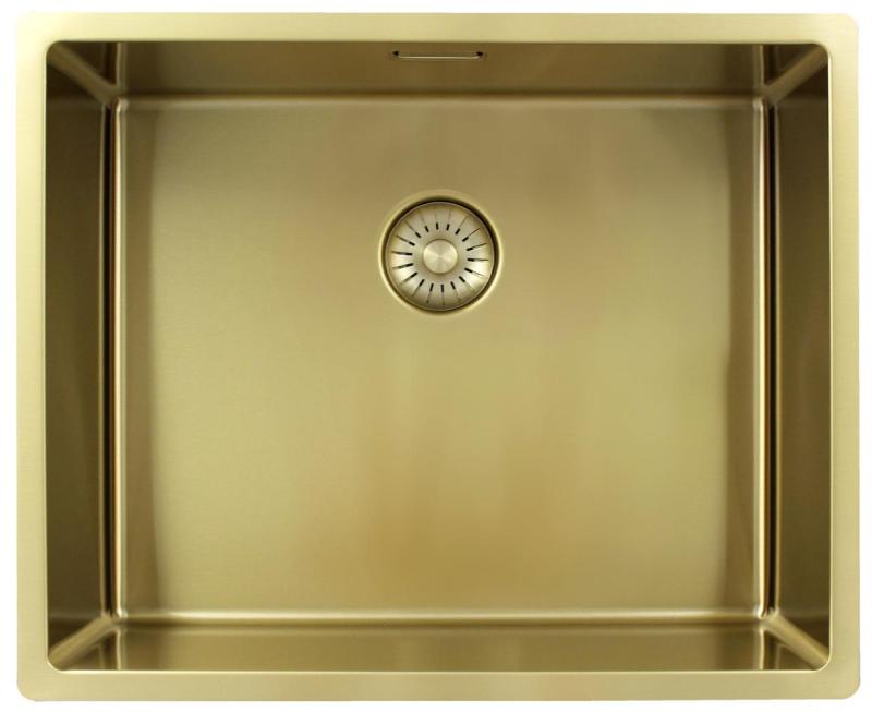 Pure.Sink Exclusivo Złoty zlew 50x40 cm promień 10mm podbudowa, montaż równoległy i nadbudowa PEX5040-60