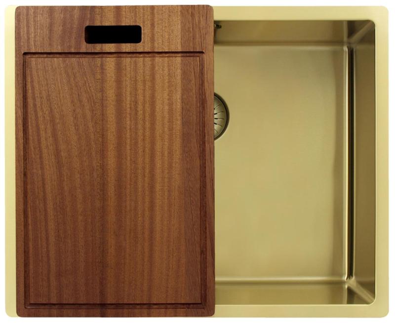 Pure.Sink Exclusivo Złoty zlew 50x40 cm promień 10mm podbudowa, montaż równoległy i nadbudowa PEX5040-60