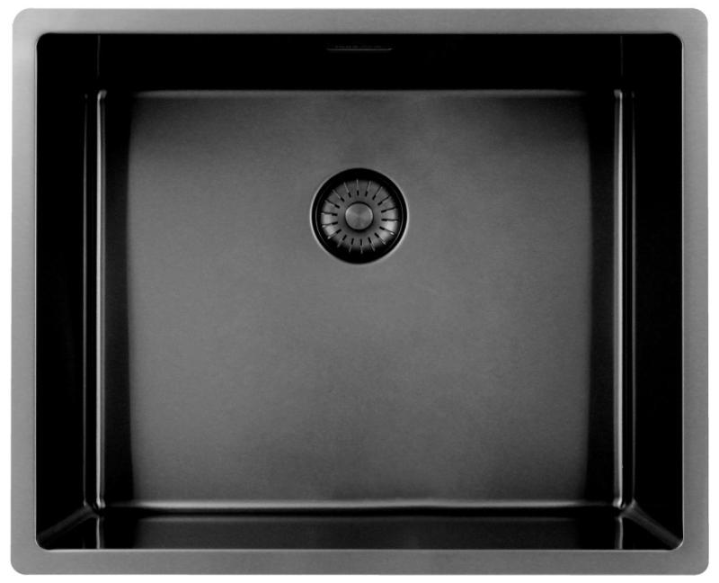 Pure.Sink Exclusivo Gun metal zlew 50x40 cm, promień 10mm, montaż podblatowy, równoległy i nadblatowy PEX5040-61