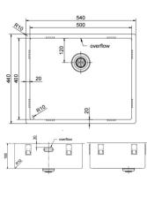 Pure.Sink Exclusivo Miedziany zlew 50x40 cm promień 10mm do montażu podszafkowego, płaskiego i nadbudowy PEX5040-62