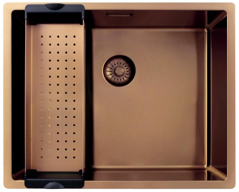 Pure.Sink Exclusivo Miedziany zlew 50x40 cm promień 10mm do montażu podszafkowego, płaskiego i nadbudowy PEX5040-62