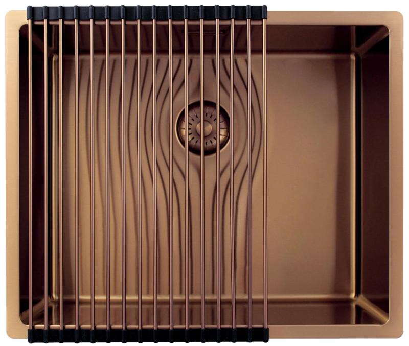 Pure.Sink Exclusivo Miedziany zlew 50x40 cm promień 10mm do montażu podszafkowego, płaskiego i nadbudowy PEX5040-62